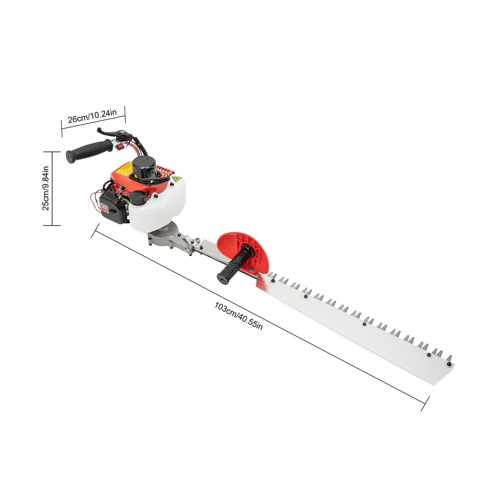 Benzynowe nożyce do żywopłotu, długość cięcia 70 cm, 2-suwowe, 650 W, 22,5 CC, jednostronne nożyce do żywopłotu, odpowiednie do przycinania krzewów i niskich krzewów, do pielęgnacji