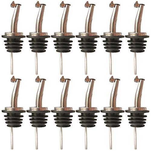 10 Pcs Oil Spout Liquor Bottle Pourer Spouts Stainless Steel Speed Pour Spouts for Vinegar and Olive Oil Dispenser Spout for About 3/4