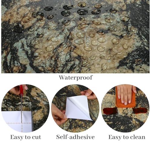 Papel de contacto de granito negro y dorado 15.7x315 encimeras cocina 4