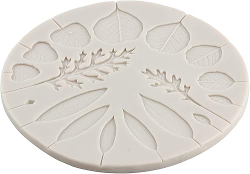 Miniatura 4 de MINFEIDMS Molde de follaje de invierno Molde de hojas de silicona para hojas de boda, molde de fondant de chocolate para decoración de pasteles,