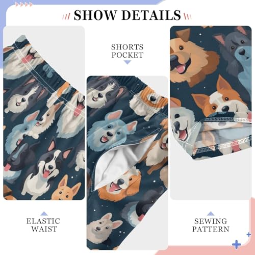 ALAZA Type Of Dogs Collection Pajamas Bottoms with Pockets Comfy Pjs Sleepwear Elastic Waistband Pajamas Pants Lounge Pants for 6-14 Years4