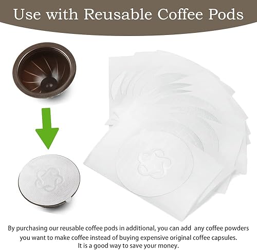 Miniatura 3 de 100 sellos de tapas de papel de aluminio para cápsulas Vertuo, cápsulas de café, láminas de aluminio compatibles con Nespresso de 2.244 in (100