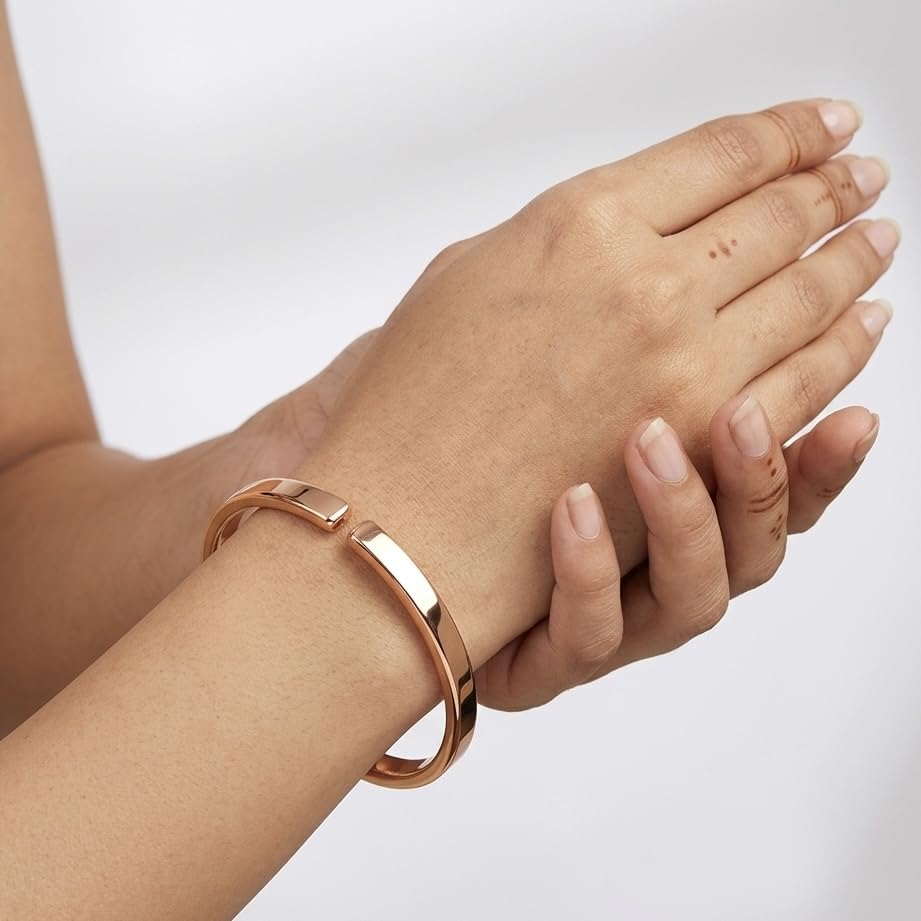 Image of Pure Copper Kada Bracelet for Men & Women, Adjustable Open Bangle, Joint Pain & Arthritis Relief, Improved Blood Circulation, Unisex Traditional Style