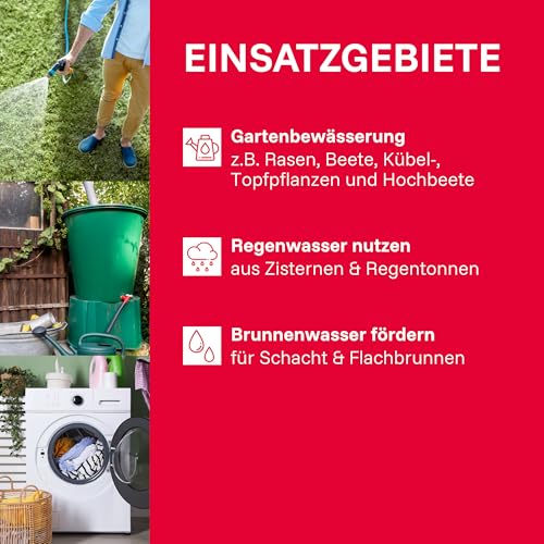 T.I.P. Drain 6000/36 Edelstahl-Tauchdruckpumpe, 950 W Klarwasser-Pumpe mit 6.000 l/h Förderleistung, 34 m Förderhöhe (3,4 bar), 10 m Kabel, 7 m Eintauchtiefe, für Zisterne, Garten, Haus & Bewässerung