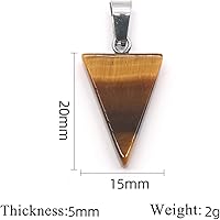 Vista 3 de LE SKY 20 colgantes de piedra natural en forma de triángulo, piedras de ágata de cristal curativo surtidos para hacer joyas, collares, aretes