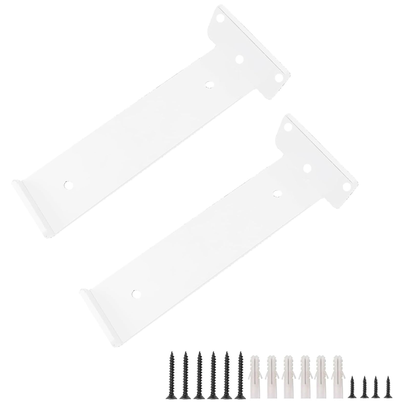 2 Pezzi Staffa per Mensole a Muro,Staffa per Mensola per Carichi Pesanti,Supporto per Scaffale in Metallo,con Bordo,Reggimensola a Parete per Mensole,Libreria,con Viti (30cm,Bianco)
