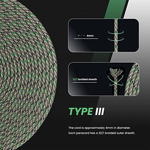 Abma Cord Paracord 620 lbs 4mm 9 Strands 100% Nylon 30M - Owl, Military-owl, 30 Meters - Image 4