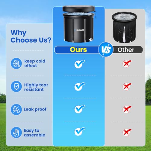 Image of ONLYCARE Ice Bath Tub for Athletes - Upgrade 85 Gal Cold Plunge Tub with Cover - Multiple Layered Cold Water Portable Ice Pod for Therapy Recovery at Home Outdoor Gym