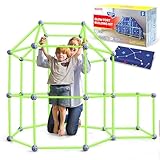 SYNCFUN Glow Fort Building Kit Indoor Outdoor for Kids, Glow in The Dark Creative Fort, DIY Castles Tunnels with Rods and Balls, STEM Construction Toys, Educational Gift for Boys and Girls Aged 3-12