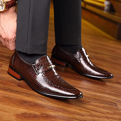 Men's Formal Shoes,Banquet Wedding Prom Dress Shoes British Work OfficeBusiness Leather Shoes,Brown- 40/UK 7/US 7.52