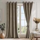 DWCN Taupe Wohnzimmer Vorhänge Samt 2er Set H280 x B140cm, Weich Samtvorhang mit Vorhang-Krawatten, Schwere und Blickdichte Gardinen Samt Thermogardinen Kälteschutz mit Ösen Velvet Blackout Curtains