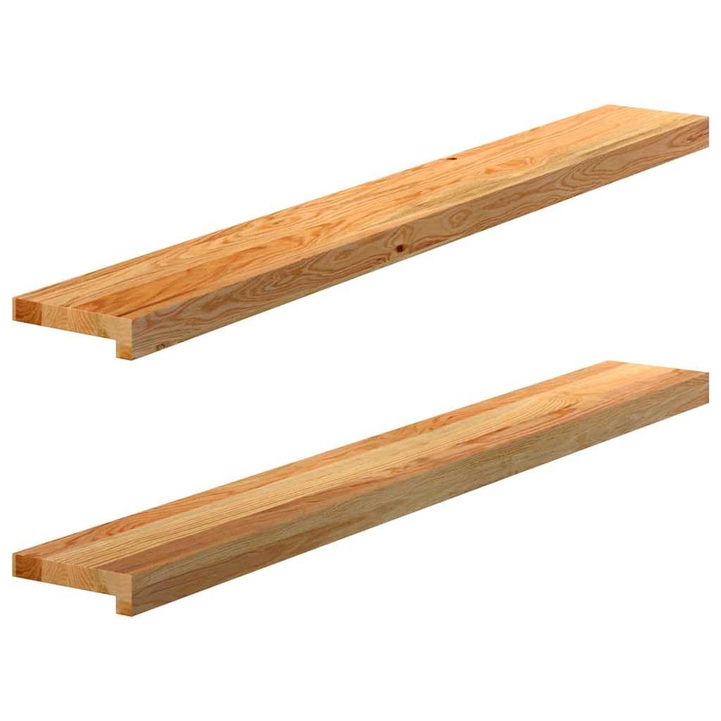 vidaXL Light Brown Oak Window Sills - Natural Wood, Rectangular 120x15x2 cm - Set of 2 for Home/Office Display & DΓ©cor Use