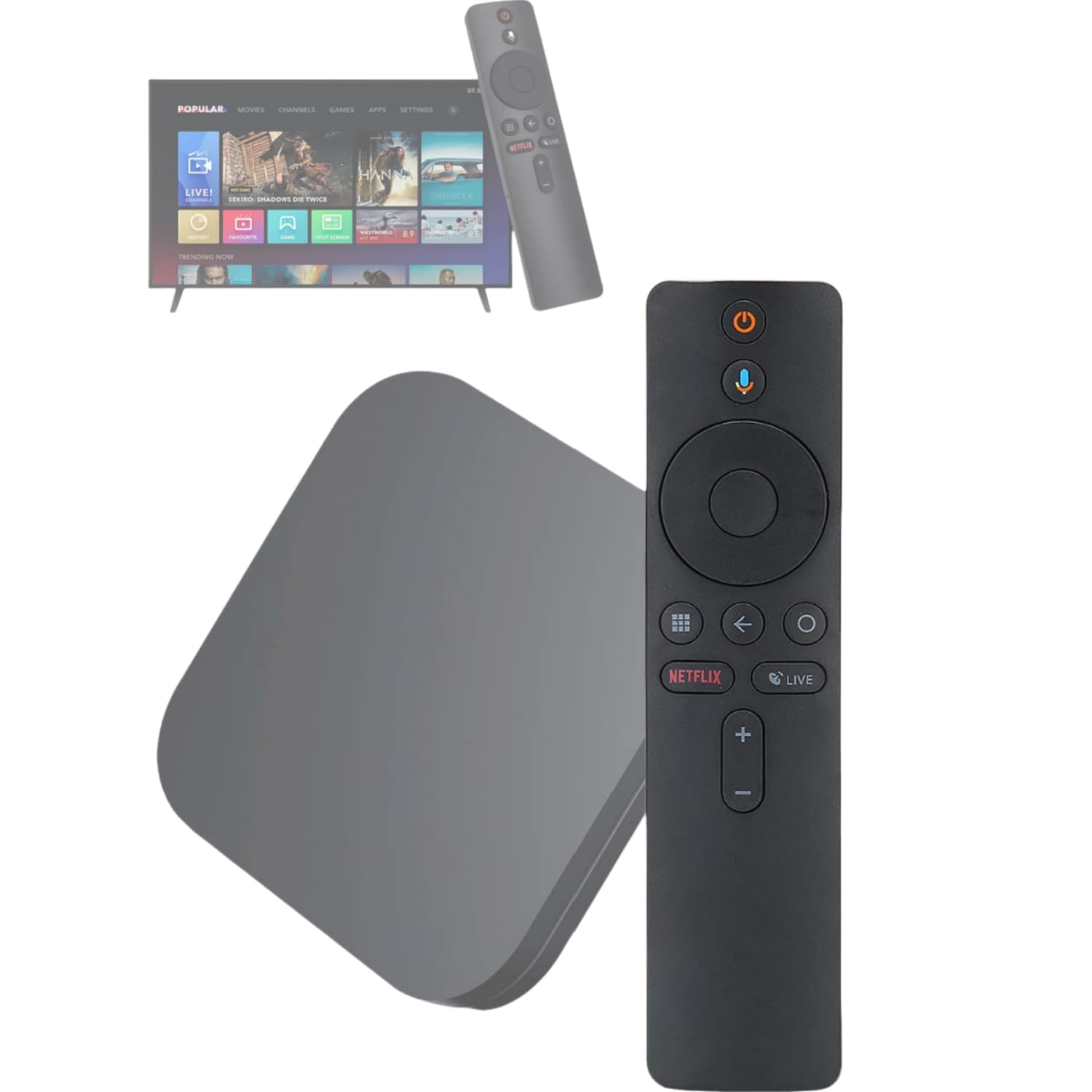 Nicoone Telecomando Bluetooth di ricambio per Xiaomi Mi Box S TV (si prega di confermare se il dispositivo supporta il telecomando vocale Bluetooth
