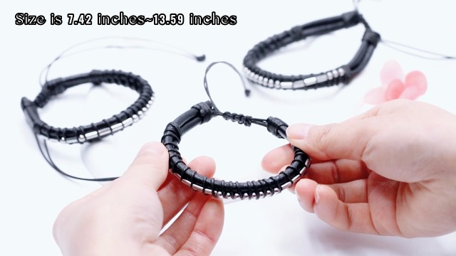 Pulsera de cuero trenzado I am the Storm para hombres miniatura 7
