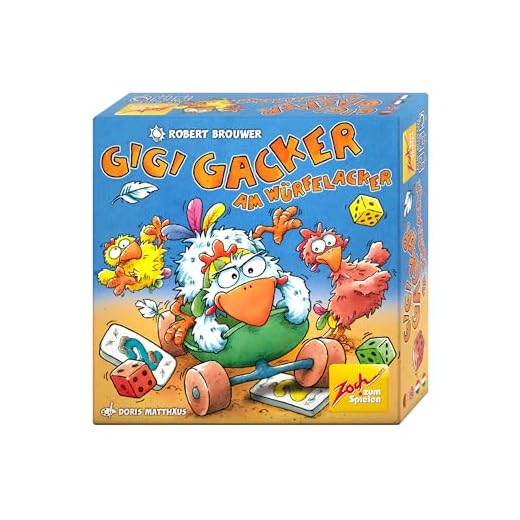 Zoch Gigi Gacker am Würfelacker - Turbulentes Würfelspiel mit Hühnern & Wurmhäppchen, Schubsen, Tauschen & Tricksen am Buffet, lustiges Familienspiel, 2-5 Spieler ab 8 Jahren