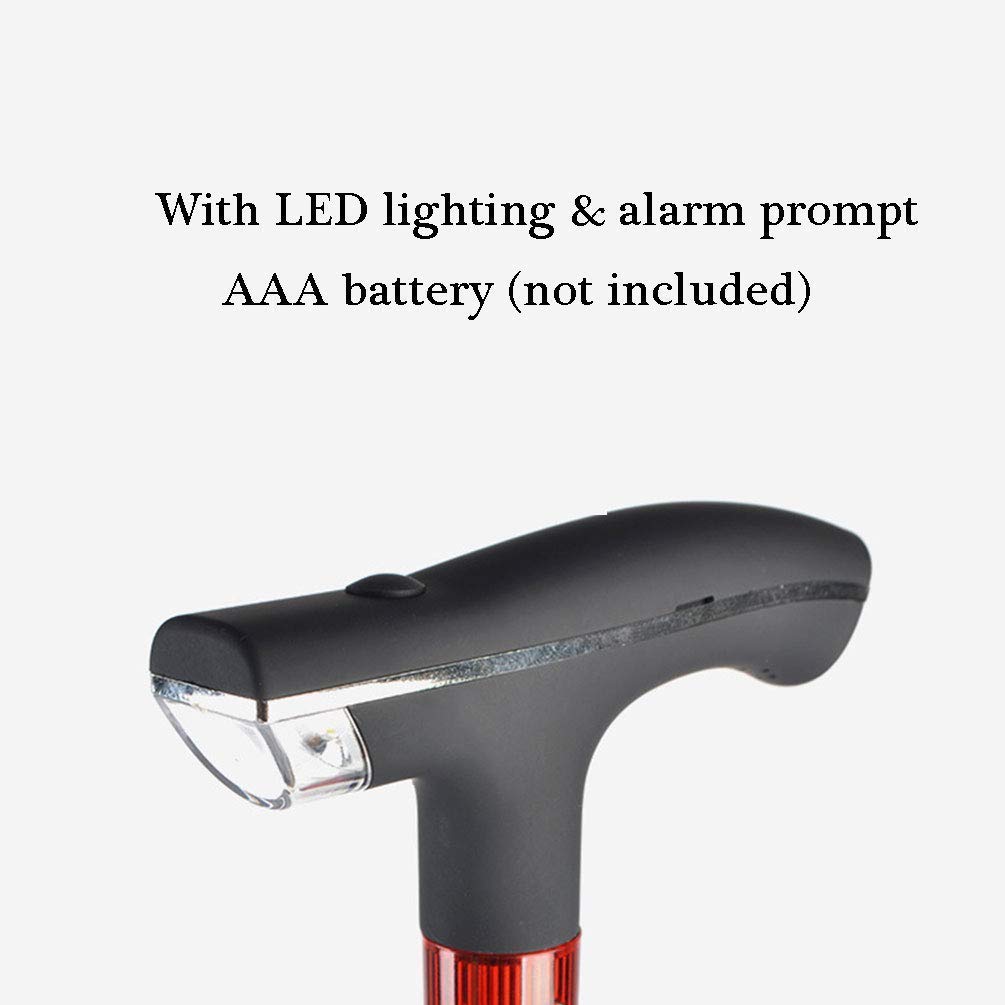 Bastón Plegable con luz LED, Antideslizante, Ligero, Plegable, de Aluminio, con Aviso de Alerta, fácil de Plegar para empacar en tamaño pequeño para Viajes y Tiendas, muletas