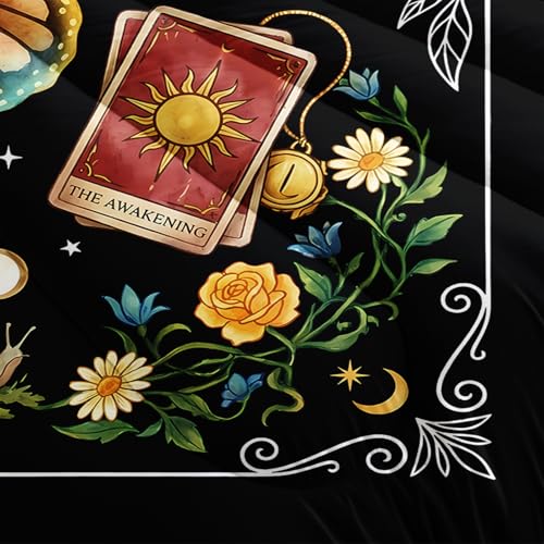 Image of AILONEN Full Celestial Butterfly Comforter Set, Moon Phase Botanical Mushroom Bedding, Boho Night Sky Decor, Lightweight Cozy Microfiber Teens Gamer Cool Loft