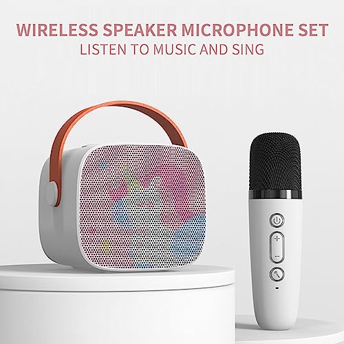 Image of Mini Karaoke Machine for Kids, Portable Bluetooth Speaker with Wireless Microphone,Kids Music Player Toys for Girls and Boys,3,4, 5, 6, 7, 8+ Years Old, Teens Birthday (White-Unicorn)