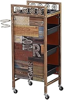 Medical Cart Lab Carts Serving Cart Shelf Utility Rolling Cart Retro Salon Beauty Trolley, Hair Salon Accessories Utility Vehicle Equipped with Hair Dryer Rack/Tray, Spa Make Up Tattoo Utility Vehicle