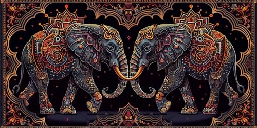 Peinture diamant éléphant grand format 100x200cm contre le stress pour adulte et enfant