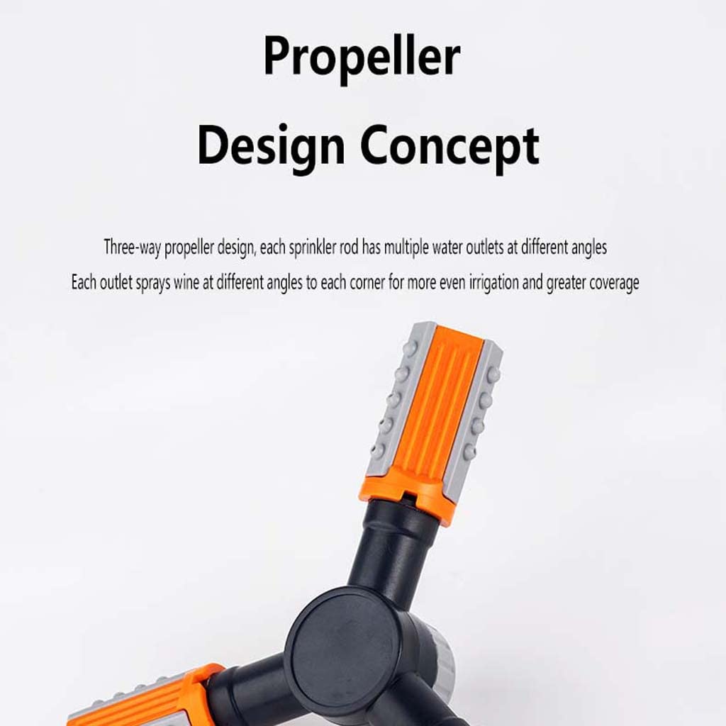 WZX Aspersor de césped de 250 mm, Cabezal de rociador Giratorio automático móvil de 360 ​​​​Grados Aspersores de jardín Riego para Invernadero de jardín