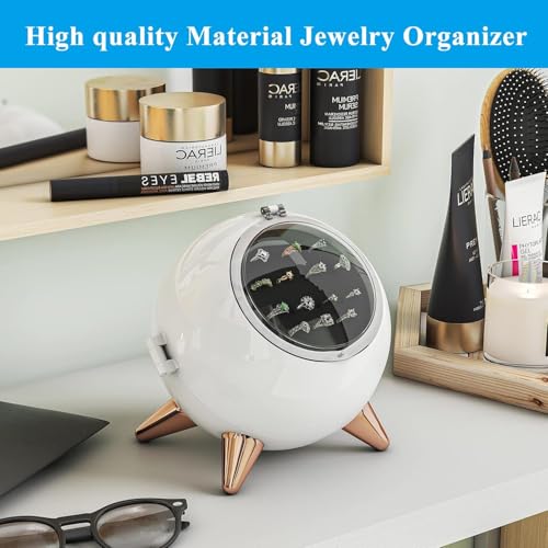 Image of House of Quirk Star Jewelry Box, 3 Tier Jewelry Organizer for Women,Storage Box for Jewellery,Earrings,Necklaces,Rings, Gifts for Girls (White)