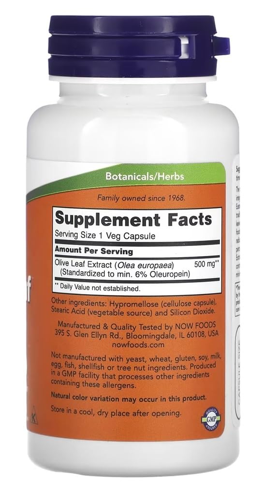 Now Foods - Olivenblatt-Extrakt | Natürliche Unterstützung für das Immunsystem und antioxidativer Schutz - 500mg, 60 Kapseln