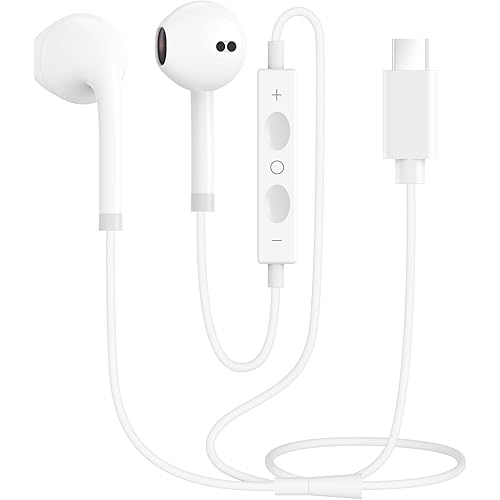 Wired Earphones for iPhone Earbuds with USB-C Connector Plug&Play Built-in Microphone & Remote Control Headsets Compatible with iPhone 15/16/Pro/Pro Max Ear Buds Corded Headsets