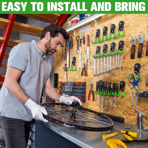 Image of Landhoow 22 Pcs Large Magnetic Hooks Heavy Duty Garage Magnet Hooks Strong Storage Utility Magnetic Hangers with Anti Slip Rubber Coating for Indoor and Outdoor Hanging (Green)