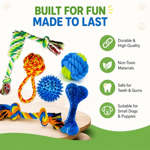 Image of Dog Rope Toys for Large /Medium Aggressive Chewers Tough Rope Chew Toy with Easy Hold Handle, Indestructible Natural Cotton Tug Rope (Pack of 6)