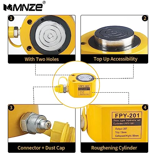 Image of 20T 13mm /0.51 inch Stroke Hydraulic Cylinder Jack Sets Mini Hydraulic Ram Jack Porta Power Kits Retract Automatically Split Hydraulic Single Acting Lifting Cylinders with CP-180 Hydraulic Hand Pump