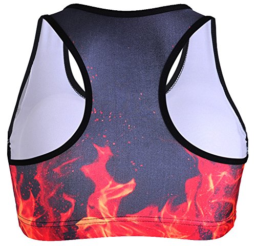 Image of Sister Amy Women's Aerobics Gym Dance Yoga Vest Printed Sports Bra Top Vest