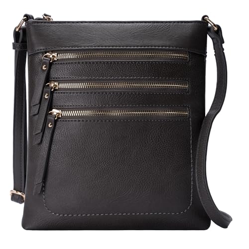 Image of Solene Crossbody Bag Functional Multi Pocket Messenger Purse Top Zip Closure Shoulder Handbag With Adjustable Strap