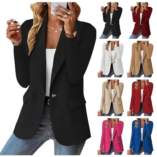 Women's Blazer Open, Front Business Casual Suit Jacket,Long Sleeve, Lighrweiht Work Office Outfits4