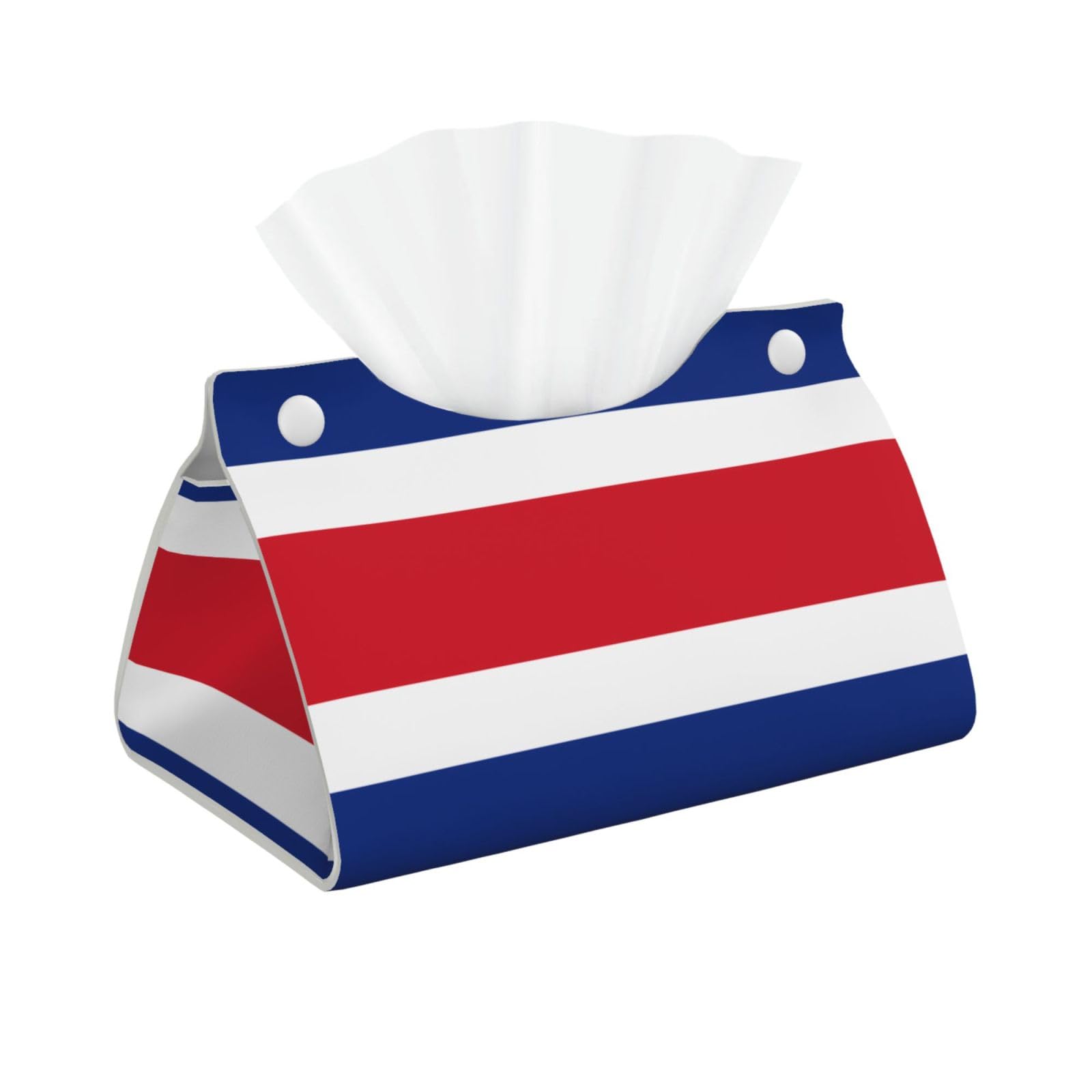 Flag of Chile Print Long Tissue Box Cover Holder â€ Foldable Leather Organizer for Vanity, Nightstand, Desk & Bathroom