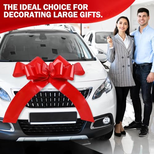 Miniatura 2 de Urhelp Lazo Rojo Gigante, 76 Cm 30 Pulgadas, Lazo De Regalo, Lazo Grande Para Coche, Decoración Reutilizable Para Fiesta De Cumpleaños, Coche, Boda, Fiesta