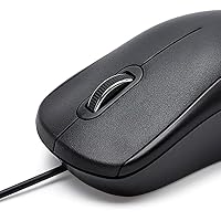 Amazon Basics leise USB-Maus mit 3 Tasten, kabelgebunden, Standard, Schwarz – Ansicht 4