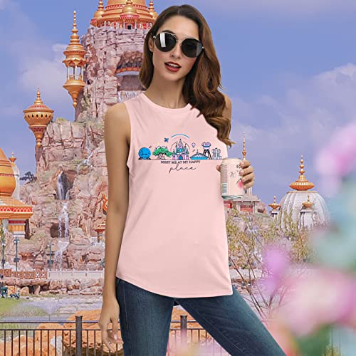 FASHGL Magic Kingdom Tank Top for Women May The Magic Be with You Tank Tops Summer Vacation Sleeveless Graphic Tee Shirt4