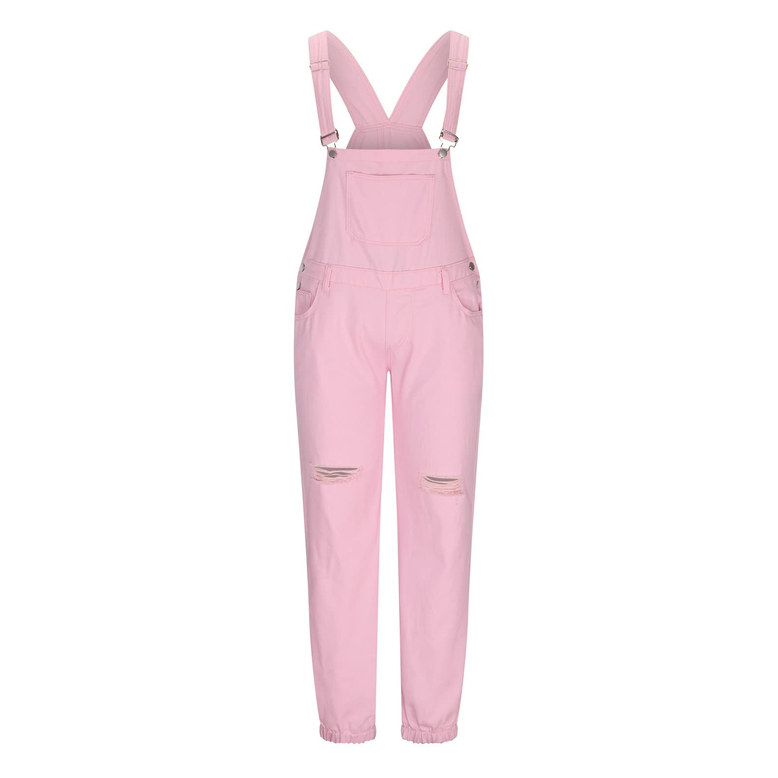 2023 Salopette da Uomo in Denim Jeans Pantaloni Salopette da Lavoro Moda Jeans Strappati rosa Pagliaccetti Tute Larghi da Lavoro Cargo Pagliaccetti con tasche Casual Salopette Jumpsuit