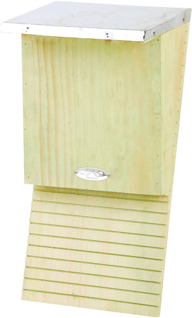 Caja Nido de Madera y Metal para murciélago, 16 x 19 x 39 cm
