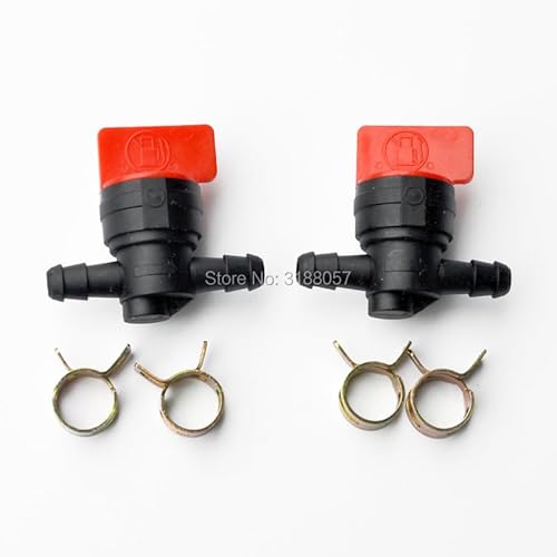 YANGGO 2 Pezzi 1/4 "Inline Straight & 90 Degree Gas Fuel Cut off Valvola di intercettazione con Morsetti