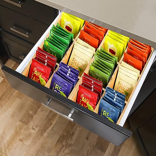 Dicunoy Bamboo Tea Bag Organizer