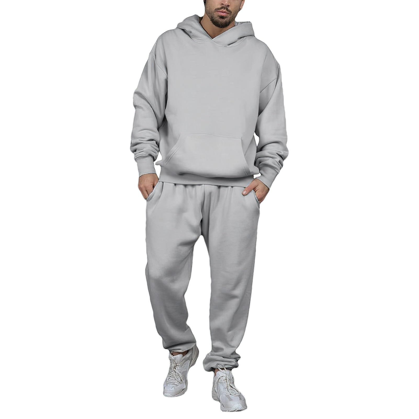 Momuk Tuta da Ginnastica Sweatsuits Sets 2 Piece per le Donne Felpa con Cappuccio in Pile per Uomo Set di Abiti da Salotto con Tasche