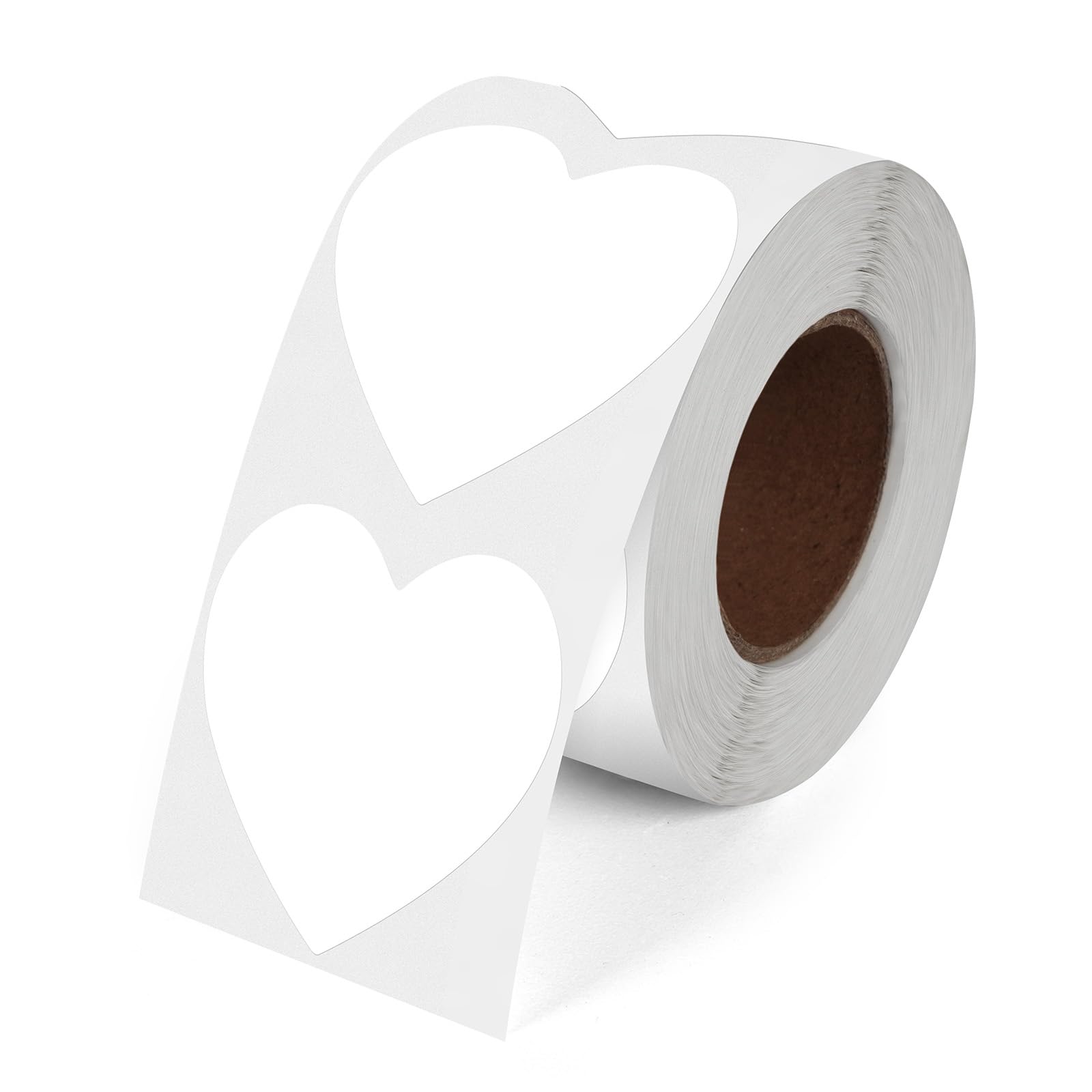 YIKIADA White Heart Thermal Labels Vinyl 2 Inch Self-Adhesive Gift Stickers Roll Waterproof Printer Decals for QR Code DIY Logo Crafts Decoration 500