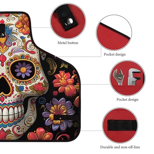 Delantal de trabajo con 8 bolsillos y diseño Sugar Skulls miniatura 3