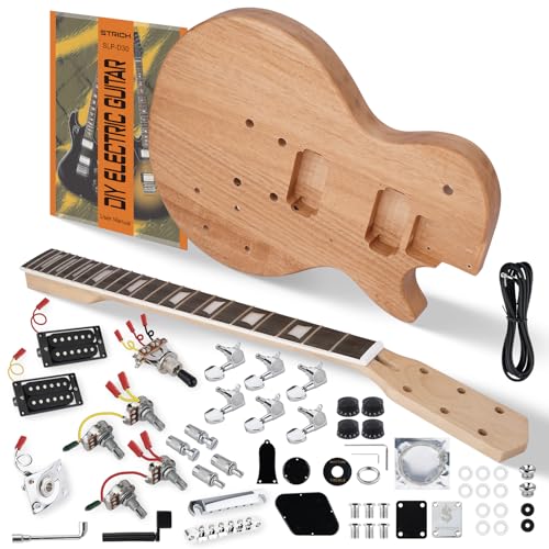 STRICH DIY Electric Guitar Kit, LP Style Mahogany Body &