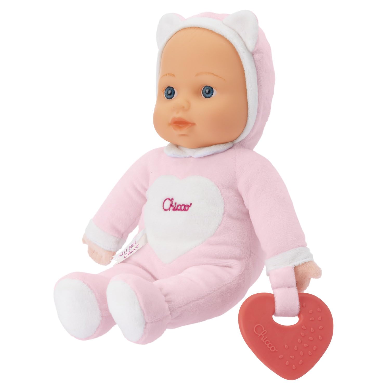 Chicco Jouet Ma Première Poupée, avec cœur Doux pour la Dentition, légère, Lavable en Machine, dès 0 Mois