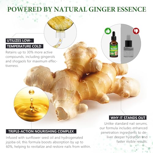 7 Days Nail Fungus Treatment Extra Strength, Toe Nail Growth Oil, Ginger Nail Growth Serum, Foot Toenail Serum for Brittle Thin Damaged Nails Strengther and Growth, Repairs Cuticles - 2 Pcs 1 Pack — view 3