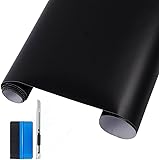 NewL - Adesivo in vinile nero opaco anti bolle d