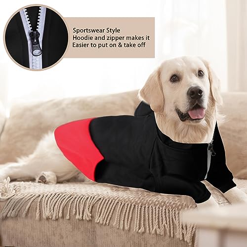 meioro Hunde Kapuzenpullis Warm Hundebekleidung Reißverschluss Hundekleidung Nette Haustier Hoodies (XL, Schwarz)